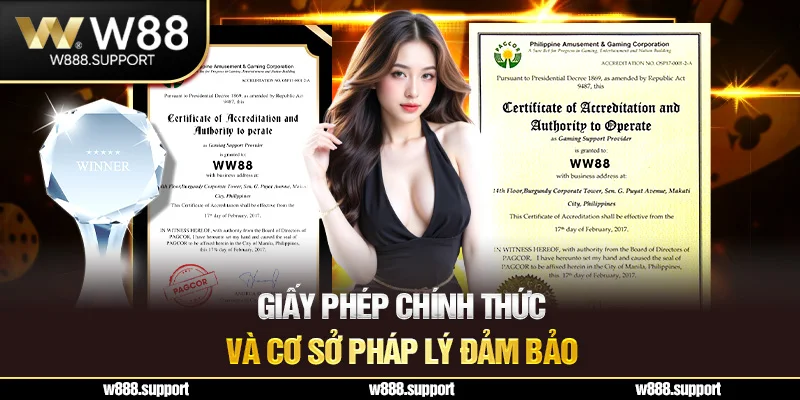 Giấy phép chính thức và cơ sở pháp lý đảm bảo